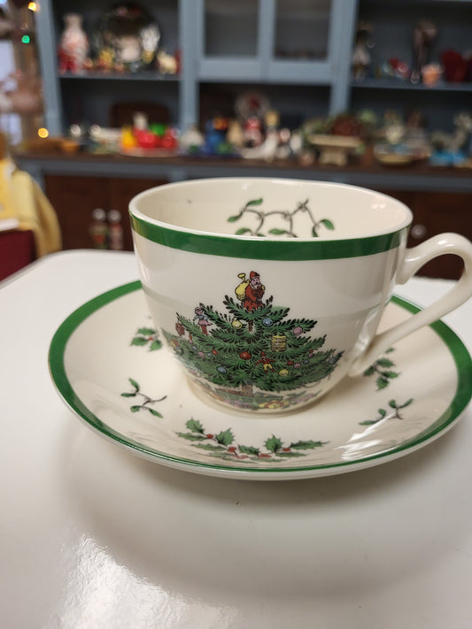 Vintage Spode Christmas Tree Teacup and Saucer Set